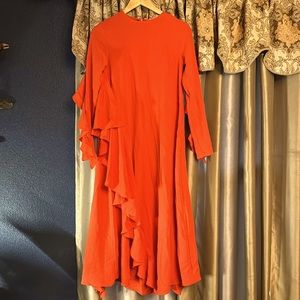 Orange Zara Ruffle Dress